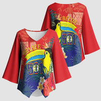 Belize Independence Day Kimono Sleeve Blouse 501 Proud Keel Billed Toucan Tropical - Wonder Print Shop