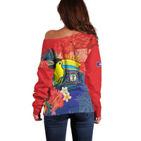 Belize Independence Day Off Shoulder Sweater 501 Proud Keel Billed Toucan Tropical - Wonder Print Shop