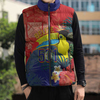 Belize Independence Day Sleeveless Puffer Jacket 501 Proud Keel Billed Toucan Tropical - Wonder Print Shop