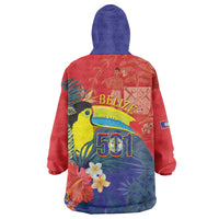 Belize Independence Day Wearable Blanket Hoodie 501 Proud Keel Billed Toucan Tropical - Wonder Print Shop