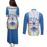 Central America Independence day Couples Matching Puletasi and Long Sleeve Button Shirt September 15th Together We Grow - Wonder Print Shop