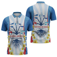 Central America Independence day Zipper Polo Shirt September 15th Together We Grow - Wonder Print Shop
