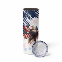 Custom USA Rugby Skinny Tumbler Powerful Eagle Grunge Brush Style - White - Wonder Print Shop