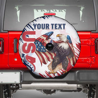 Custom USA Rugby Spare Tire Cover Powerful Eagle Grunge Brush Style - White - Wonder Print Shop