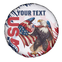 Custom USA Rugby Spare Tire Cover Powerful Eagle Grunge Brush Style - White - Wonder Print Shop