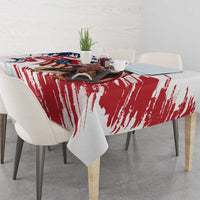 Custom USA Rugby Tablecloth Powerful Eagle Grunge Brush Style - White - Wonder Print Shop