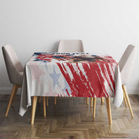 Custom USA Rugby Tablecloth Powerful Eagle Grunge Brush Style - White - Wonder Print Shop