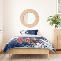 Custom USA Rugby Bedding Set Powerful Eagle Grunge Brush Style - Blue - Wonder Print Shop