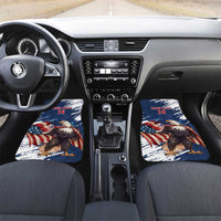 Custom USA Rugby Car Mats Powerful Eagle Grunge Brush Style - Blue - Wonder Print Shop