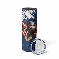 USA Rugby Skinny Tumbler Powerful Eagle Grunge Brush Style - Blue - Wonder Print Shop