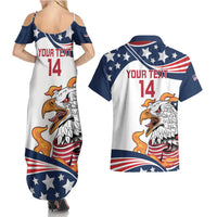 Custom USA Rugby Sevens Couples Matching Summer Maxi Dress and Hawaiian Shirt Go Eagles Flag Style - Wonder Print Shop