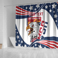 Custom USA Rugby Sevens Shower Curtain Go Eagles Flag Style