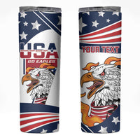Custom USA Rugby Sevens Skinny Tumbler Go Eagles Flag Style - Wonder Print Shop
