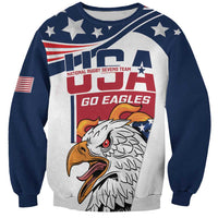 Custom USA Rugby Sevens Sweatshirt Go Eagles Flag Style - Wonder Print Shop