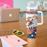 Custom USA Rugby Sevens Tumbler With Handle Go Eagles Flag Style - Wonder Print Shop