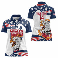 Custom USA Rugby Sevens Women Polo Shirt Go Eagles Flag Style - Wonder Print Shop