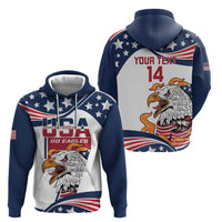 Custom USA Rugby Sevens Zip Hoodie Go Eagles Flag Style - Wonder Print Shop