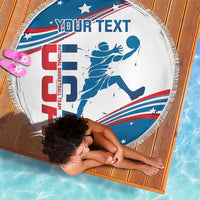 Custom USA Basketball Beach Blanket 2024 Go Dream Team Curve Style - Wonder Print Shop
