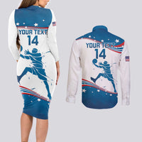 Custom USA Basketball Couples Matching Long Sleeve Bodycon Dress and Long Sleeve Button Shirt 2024 Go Dream Team Curve Style - Wonder Print Shop