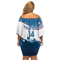 Custom USA Basketball Family Matching Off Shoulder Short Dress and Hawaiian Shirt 2024 Go Dream Team Curve Style - Wonder Print Shop