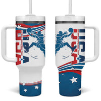 USA Basketball Tumbler With Handle 2024 Go Dream Team Curve Style - Wonder Print Shop