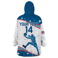 Custom USA Basketball Wearable Blanket Hoodie 2024 Go Dream Team Curve Style - Wonder Print Shop