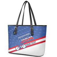 Personalized USA Cycling Leather Tote Bag United States Bike Racing Lover - Wonder Print Shop