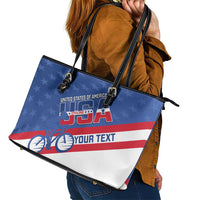 Personalized USA Cycling Leather Tote Bag United States Bike Racing Lover - Wonder Print Shop