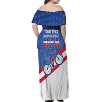 Personalized USA Cycling Off Shoulder Maxi Dress United States Bike Racing Lover - Wonder Print Shop