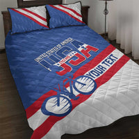Personalized USA Cycling Quilt Bed Set United States Bike Racing Lover - Wonder Print Shop