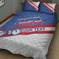 Personalized USA Cycling Quilt Bed Set United States Bike Racing Lover - Wonder Print Shop