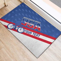 Personalized USA Cycling Rubber Doormat United States Bike Racing Lover - Wonder Print Shop