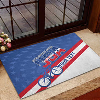 Personalized USA Cycling Rubber Doormat United States Bike Racing Lover - Wonder Print Shop