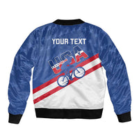 Personalized USA Cycling Sleeve Zip Bomber Jacket United States Bike Racing Lover - Wonder Print Shop