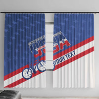 Personalized USA Cycling Window Curtain United States Bike Racing Lover - Wonder Print Shop