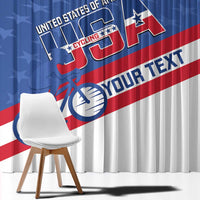 Personalized USA Cycling Window Curtain United States Bike Racing Lover - Wonder Print Shop