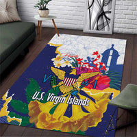 US Virgin Islands - Puerto Rico Day Area Rug Boricua Coqui Yellow-colored Eagle - Wonder Print Shop