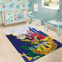 US Virgin Islands - Puerto Rico Day Area Rug Boricua Coqui Yellow-colored Eagle - Wonder Print Shop