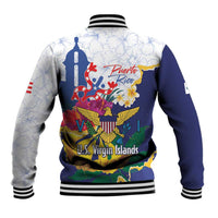 US Virgin Islands - Puerto Rico Day Baseball Jacket Boricua Coqui Yellow-colored Eagle - Wonder Print Shop