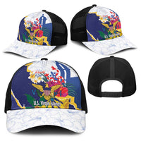 US Virgin Islands - Puerto Rico Day Baseball Net Cap Boricua Coqui Yellow-colored Eagle - Wonder Print Shop