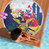 US Virgin Islands - Puerto Rico Day Beach Blanket Boricua Coqui Yellow-colored Eagle - Wonder Print Shop