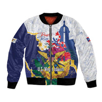 US Virgin Islands - Puerto Rico Day Bomber Jacket Boricua Coqui Yellow-colored Eagle - Wonder Print Shop