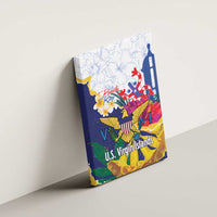 US Virgin Islands - Puerto Rico Day Canvas Wall Art Boricua Coqui Yellow-colored Eagle - Wonder Print Shop