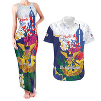 US Virgin Islands - Puerto Rico Day Couples Matching Tank Maxi Dress and Hawaiian Shirt Boricua Coqui Yellow-colored Eagle - Wonder Print Shop