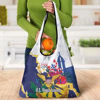 US Virgin Islands - Puerto Rico Day Grocery Bag Boricua Coqui Yellow-colored Eagle - Wonder Print Shop