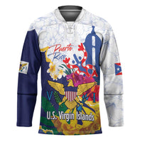 US Virgin Islands - Puerto Rico Day Hockey Jersey Boricua Coqui Yellow-colored Eagle - Wonder Print Shop