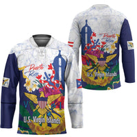 US Virgin Islands - Puerto Rico Day Hockey Jersey Boricua Coqui Yellow-colored Eagle - Wonder Print Shop