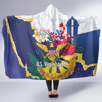US Virgin Islands - Puerto Rico Day Hooded Blanket Boricua Coqui Yellow-colored Eagle - Wonder Print Shop