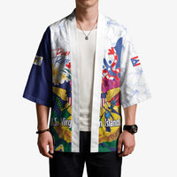 US Virgin Islands - Puerto Rico Day Kimono Boricua Coqui Yellow-colored Eagle - Wonder Print Shop