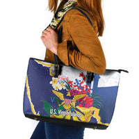US Virgin Islands - Puerto Rico Day Leather Tote Bag Boricua Coqui Yellow-colored Eagle - Wonder Print Shop